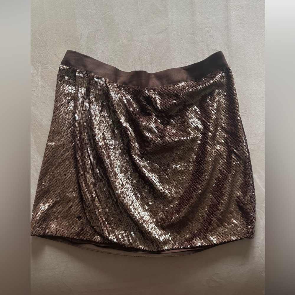 Gorgeous Haute Hippie Shimmering Brown Sequin Skirt.. BRAND NEW w Tags